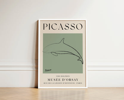 Picasso The Dolphin Art Wall Art Print In Green