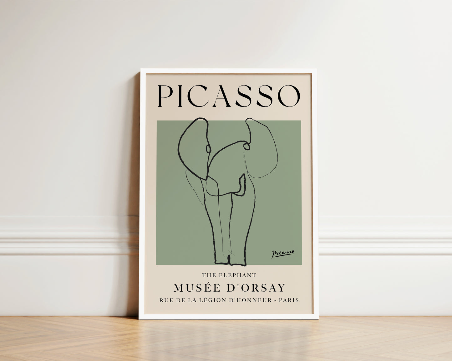 Picasso The Elephant Art Print In Green