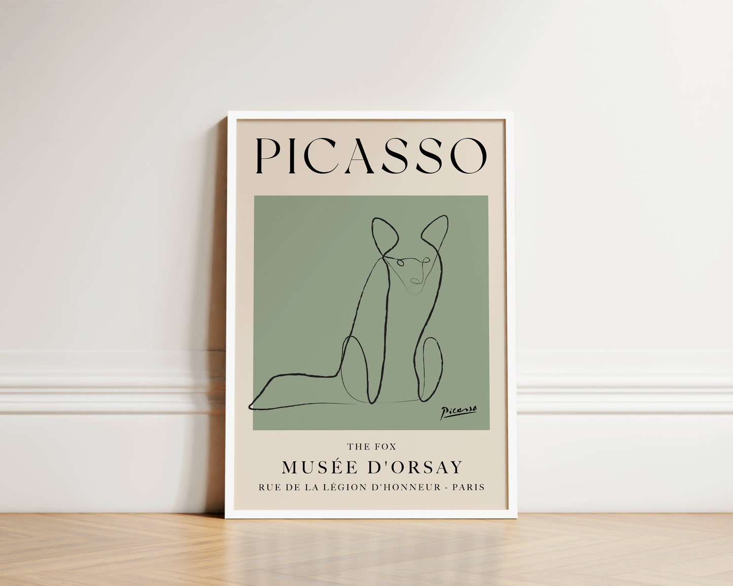 Picasso The Fox Art Print In Green