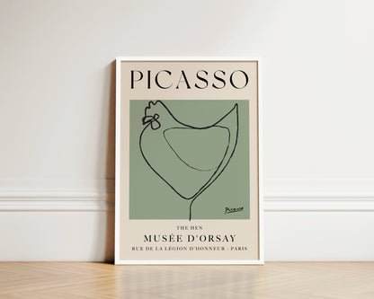 Picasso The Hen Art Wall Art Print In Green