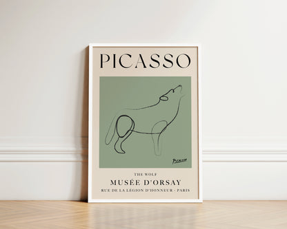Picasso The Wolf Art Wall Art Print In Green