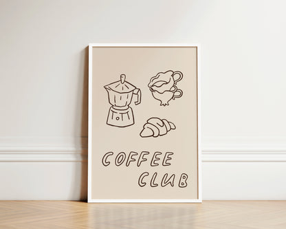Coffee Club Dainty Wall Art Print