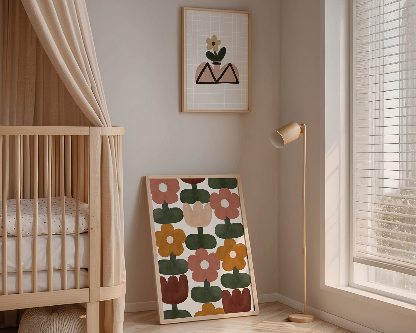 Flower Pattern Nursery Print