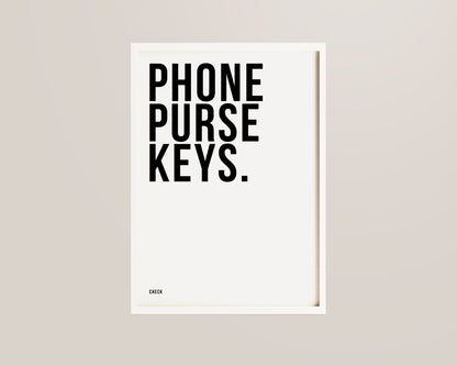 Phone Purse Keys Hallway Print