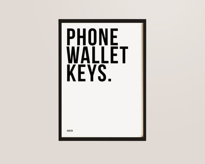 Phone Wallet Keys Hallway Print