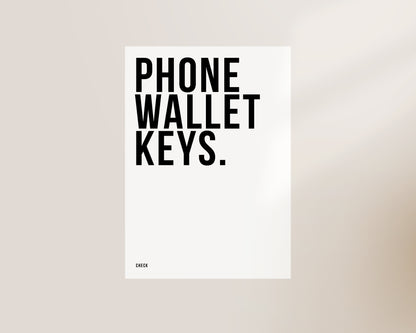 Phone Wallet Keys Hallway Print