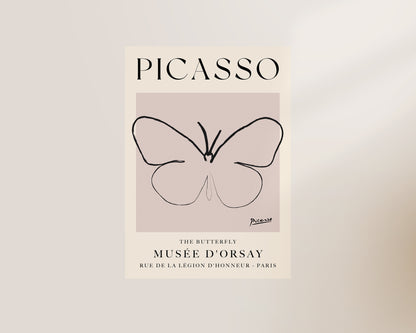 Picasso Butterfly Art Wall Art Print