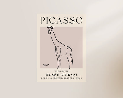 Picasso The Giraffe Art Wall Art Print