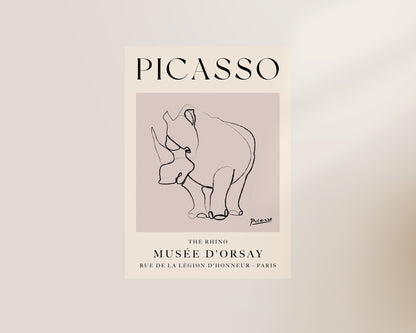 Picasso The Rhino Art Wall Art Print