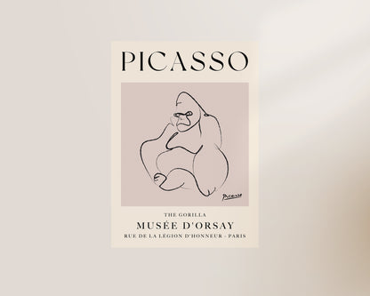 Picasso The Gorilla Art Wall Art Print