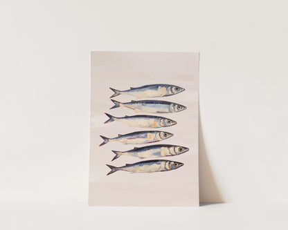 Blush Pink Sardines Art Wall Art Print