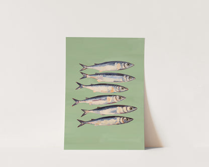Green Sardines Art Wall Art Print