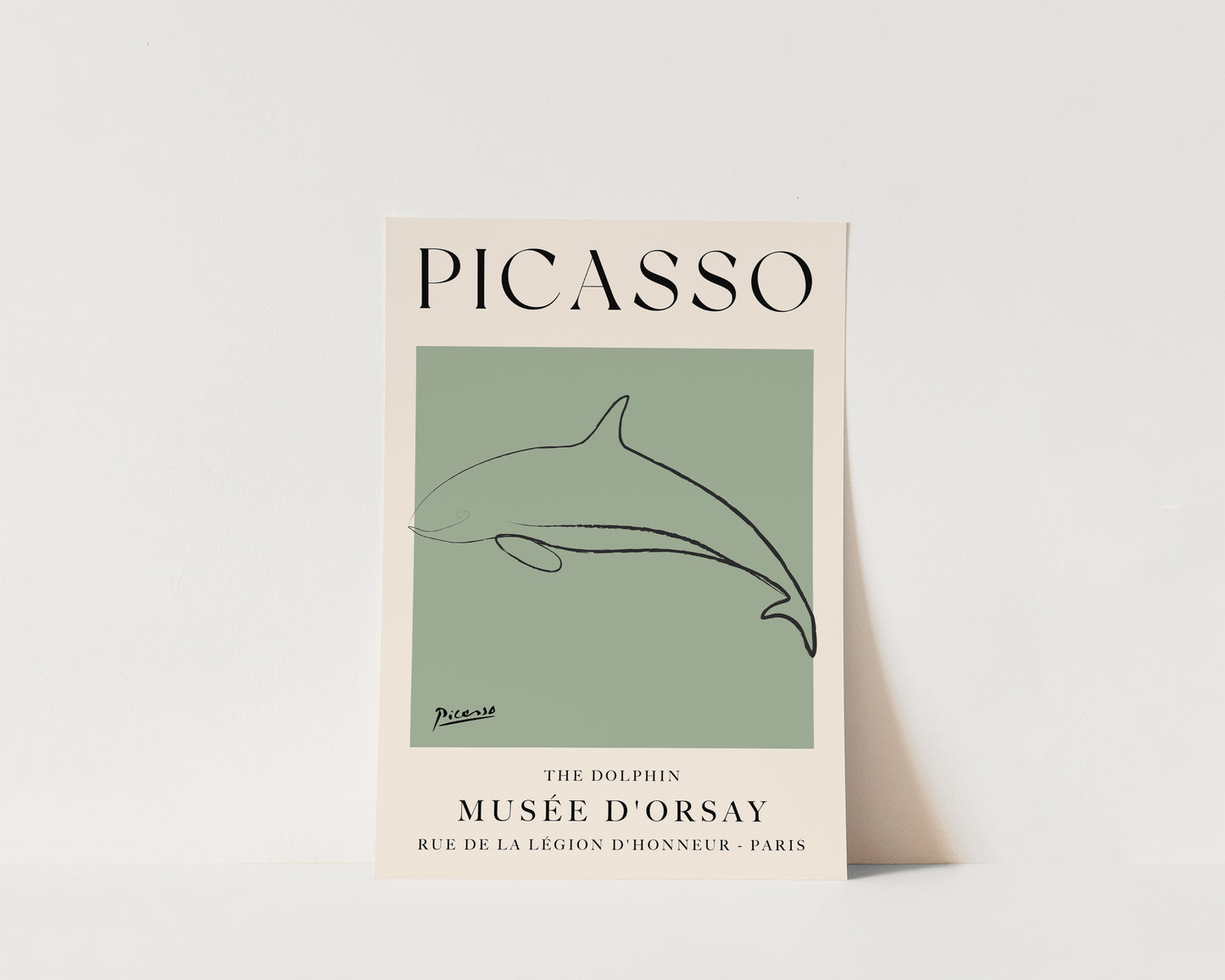 Picasso The Dolphin Art Wall Art Print In Green