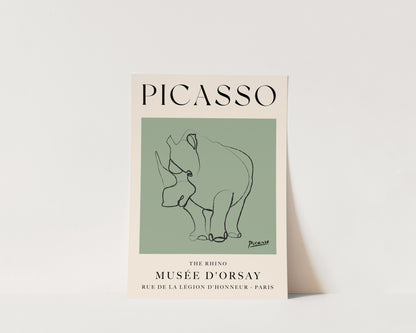 Picasso The Rhino Art Wall Art Print In Green