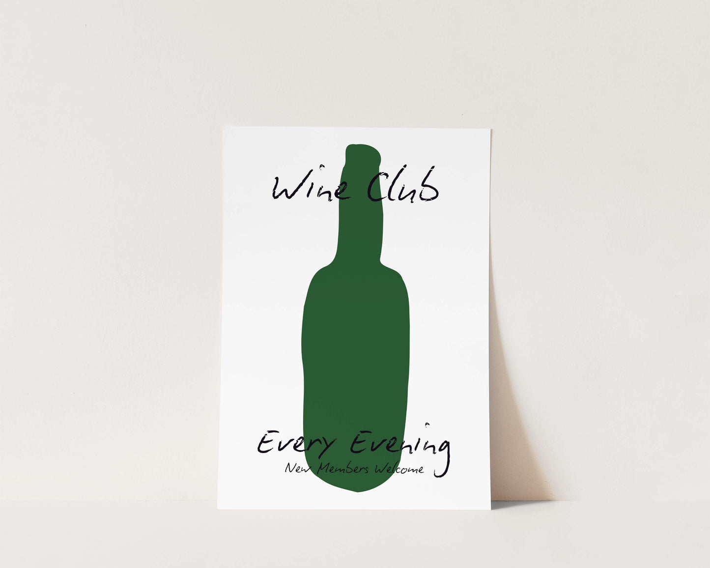 Wine Club Bottle Wall Art Print