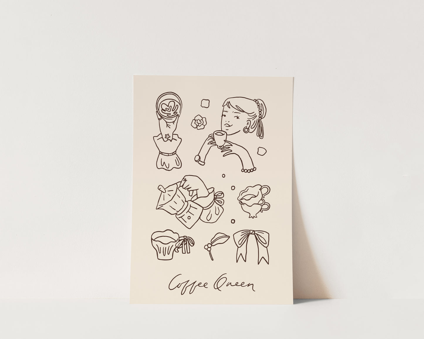 Coffee Queen Dainty Wall Art Print
