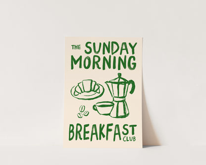 Sunday Morning Breakfast Club In Green Wall Art Print