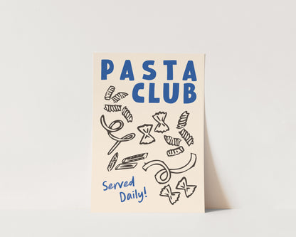 Pasta Club Shapes In Blue Wall Art Print