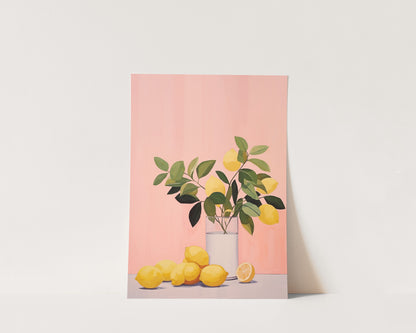 Pink Lemons Art Wall Art Print