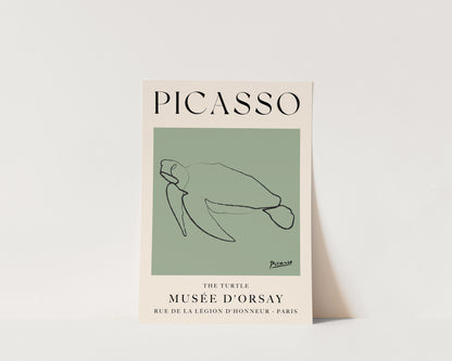 Picasso The Turtle Art Wall Art Print In Green