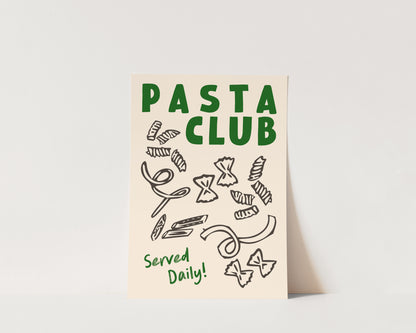 Pasta Club Shapes In Green Wall Art Print