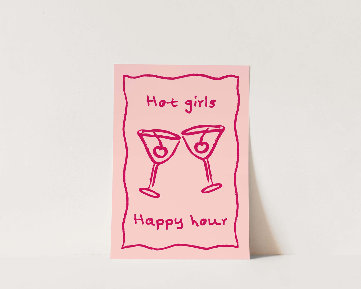 Hot Girls Happy Hour Wall Art Print