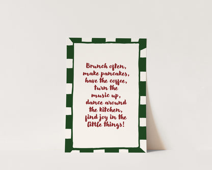 Brunch Often Quote Wall Art Print