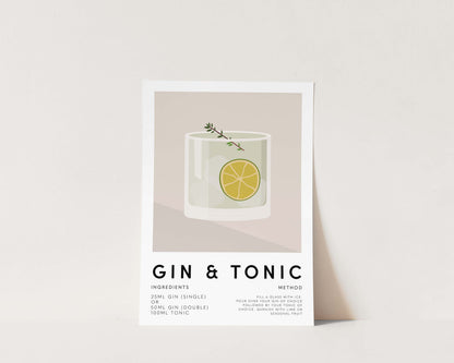 Gin & Tonic Wall Art Print