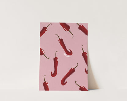 Pink Chillis Wall Art Print