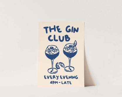 The Gin Club In Blue Wall Art Print