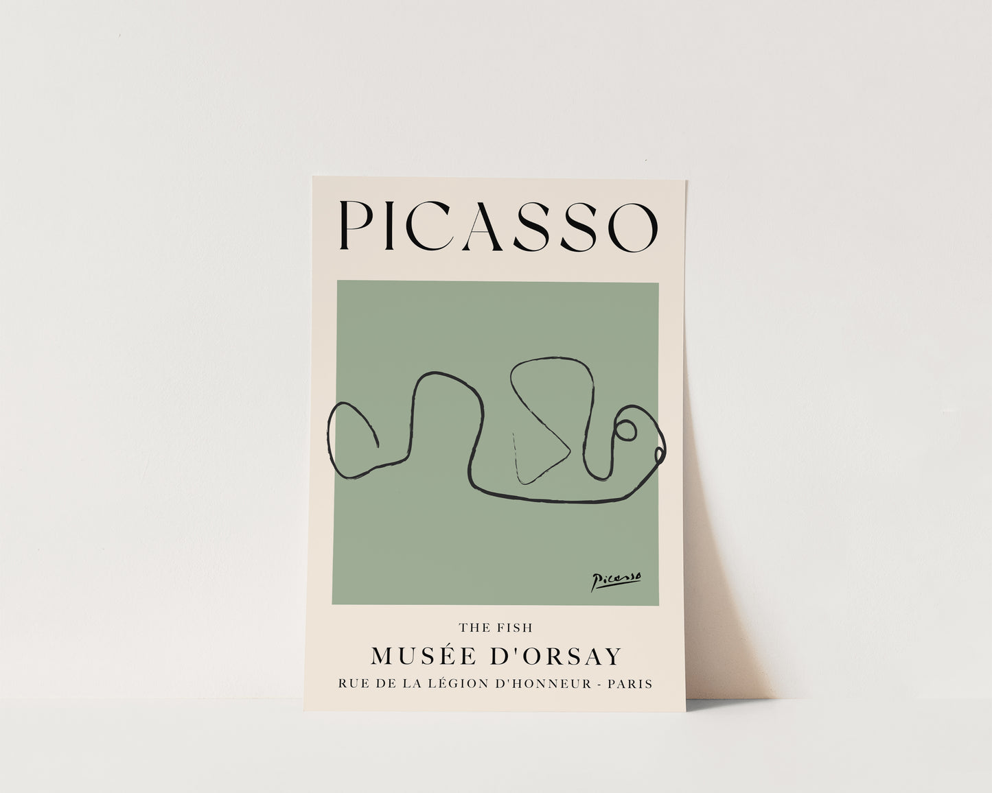 Picasso The Fish Art Wall Art Print In Green