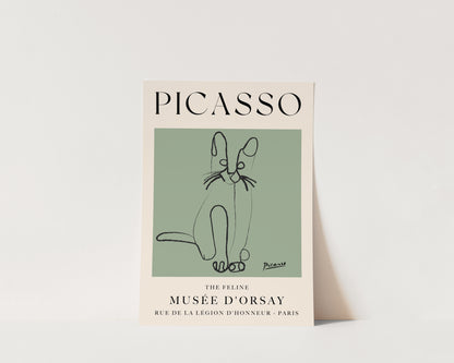 Picasso The Feline Art Wall Art Print In Green