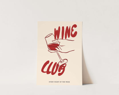 Red Wine Club Wall Art Print