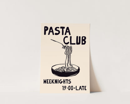 Pasta Club Black Art Wall Art Print