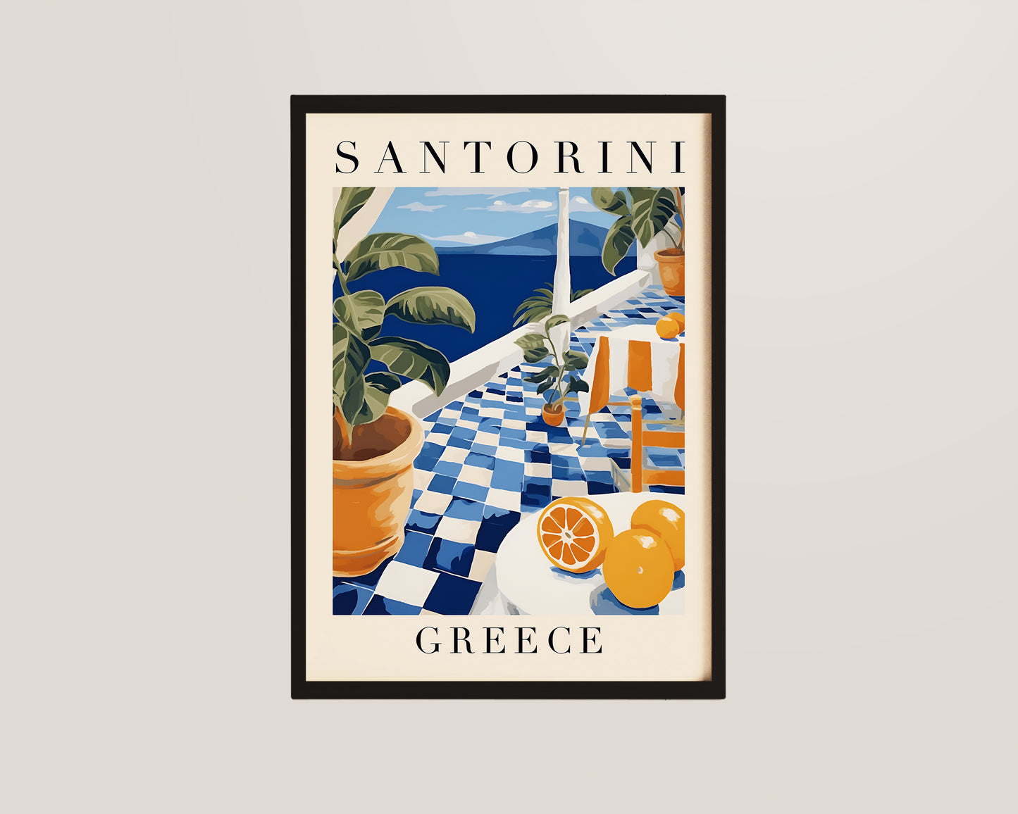 Santorini Greece Art Poster