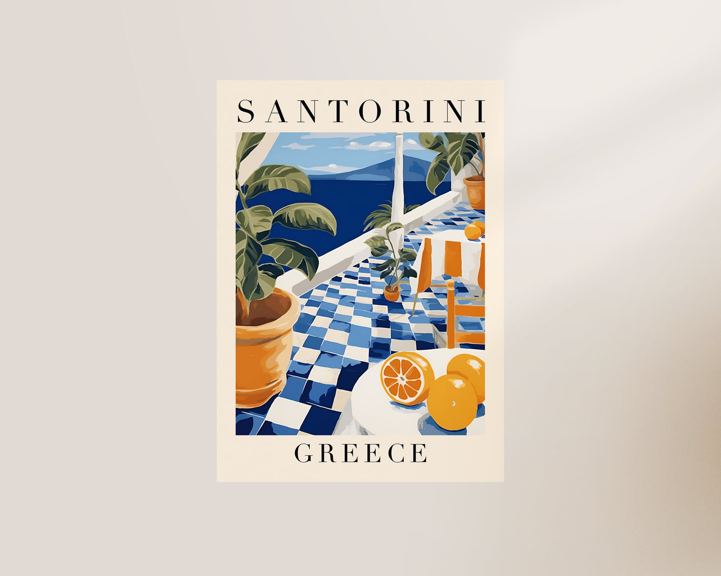 Santorini Greece Art Poster