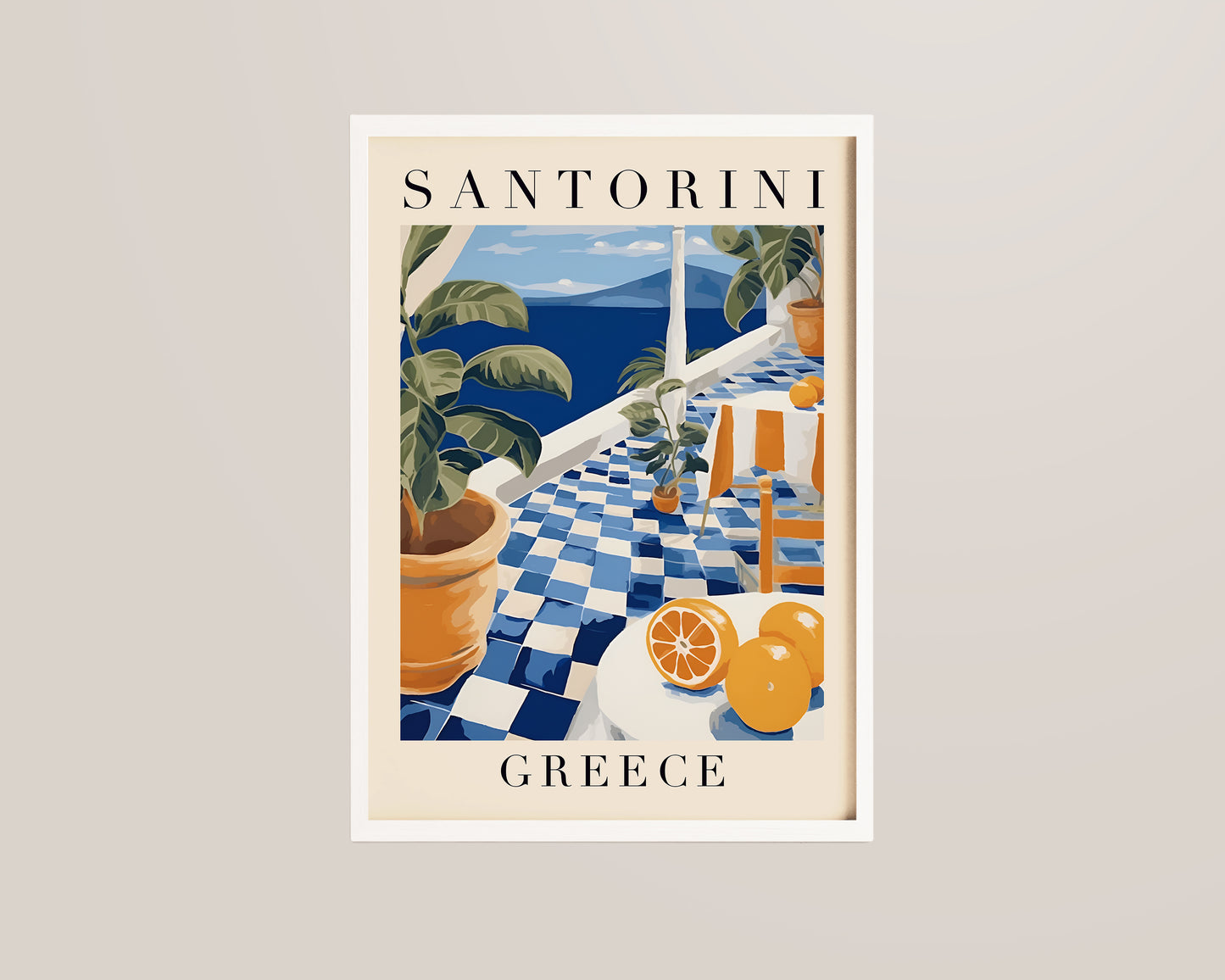 Santorini Greece Art Poster