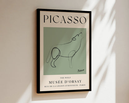 Picasso The Wolf Art Wall Art Print In Green