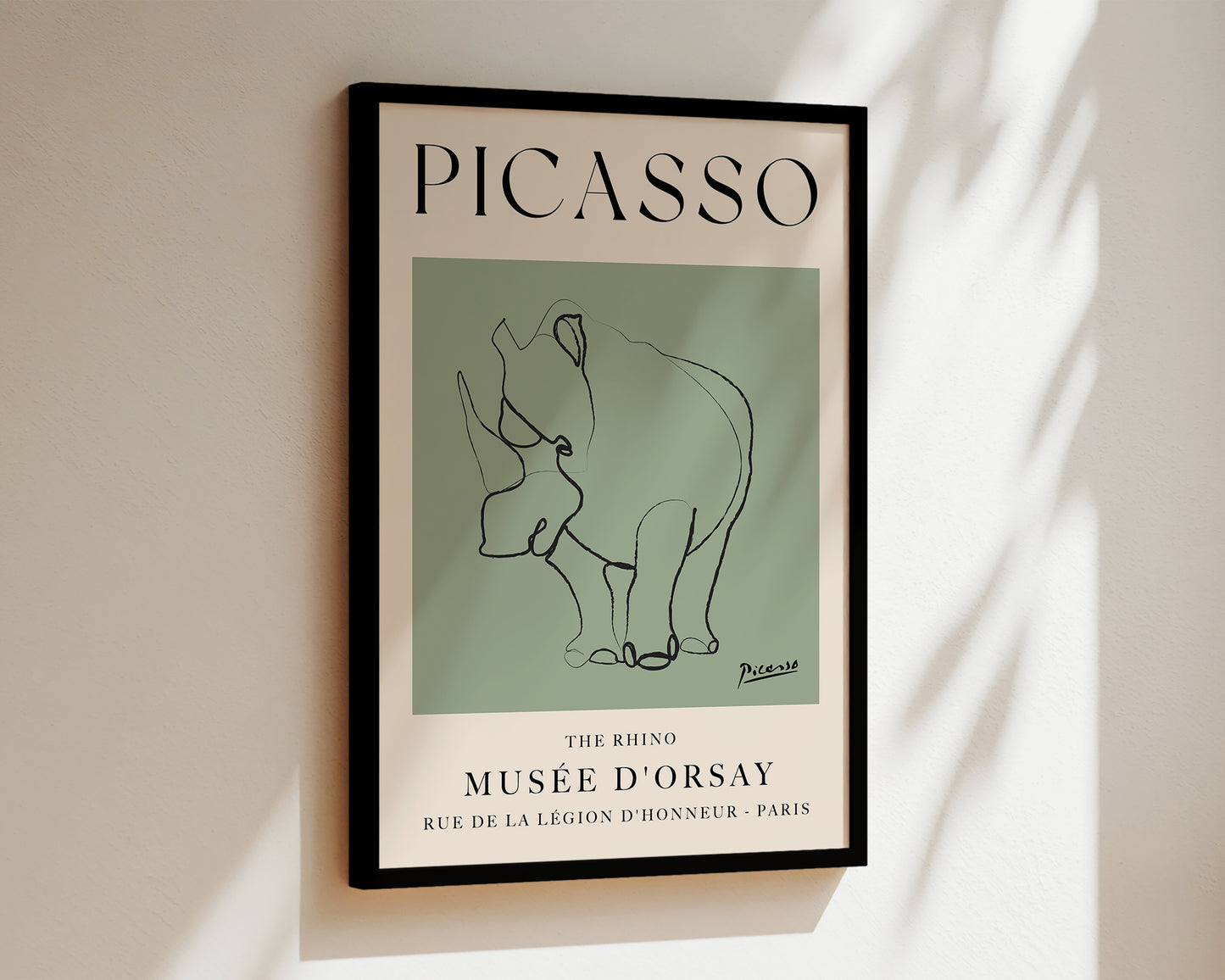 Picasso The Rhino Art Print In Green