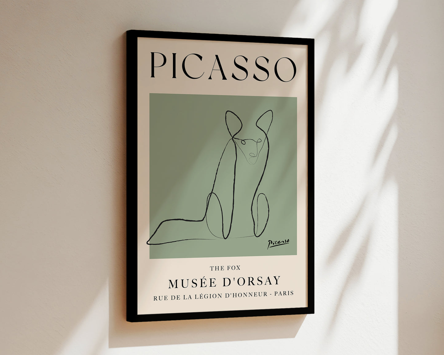 Picasso The Fox Art Print In Green