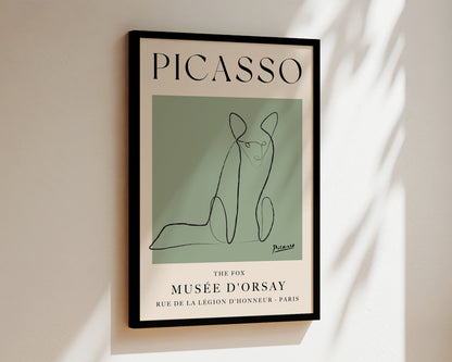 Picasso The Fox Art Wall Art Print In Green