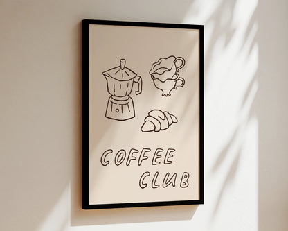 Coffee Club Dainty Wall Art Print