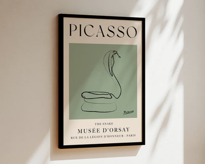 Picasso The Snake Art Wall Art Print In Green