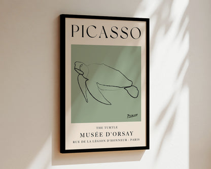 Picasso The Turtle Art Wall Art Print In Green