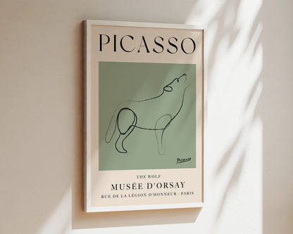 Picasso The Wolf Art Wall Art Print In Green