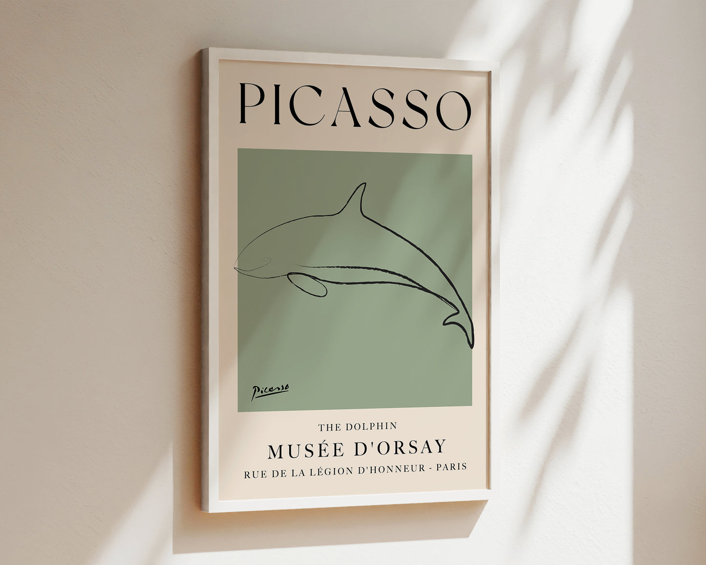 Picasso The Dolphin Art Print In Green