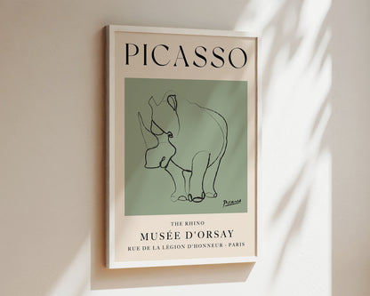 Picasso The Rhino Art Wall Art Print In Green
