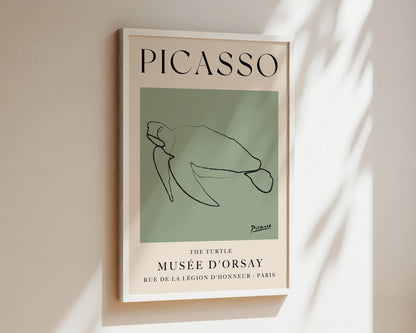 Picasso The Turtle Art Wall Art Print In Green