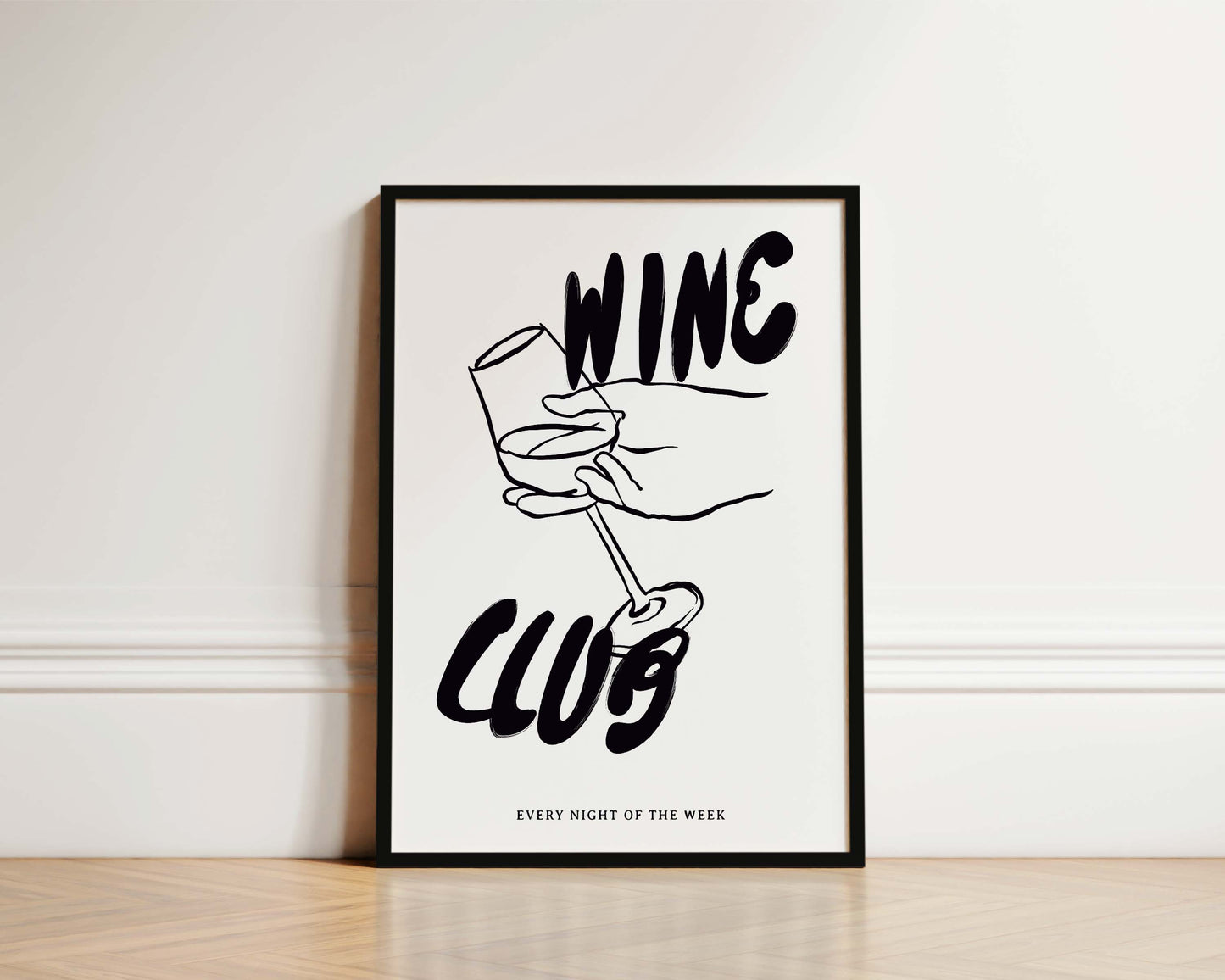 Wine Club In Black Print