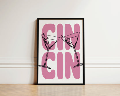 Cin Cin Pink Wall Art Print